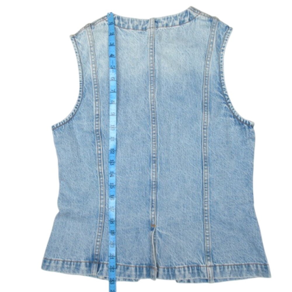 Pistola Gia Fitted Collarless Denim Vest Gaze 100% Cotton M - Picture 6 of 14
